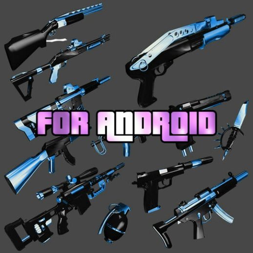 Blue Chrome Reflection Weapons Pack For Android