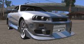 Brian's Nissan Skyline GTR R34  for Mobile