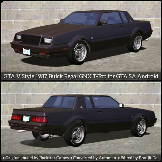 GTA V Style 1987 Buick Regal GNX T-Top for Android