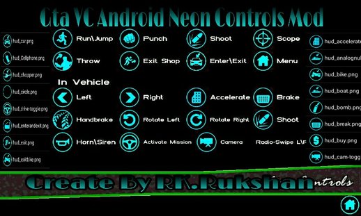 2021 Blue And Black Neon Controls Mod for Mobile
