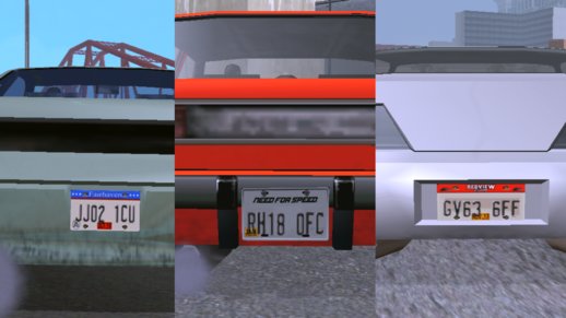 Need For Speed License Plate Pack For Mobile