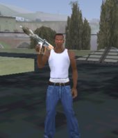 Animation of holding a weapon with a ragdoll for Mobile