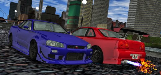 Nissan Skyline GT-R V-Spec R34 '02 for Mobile